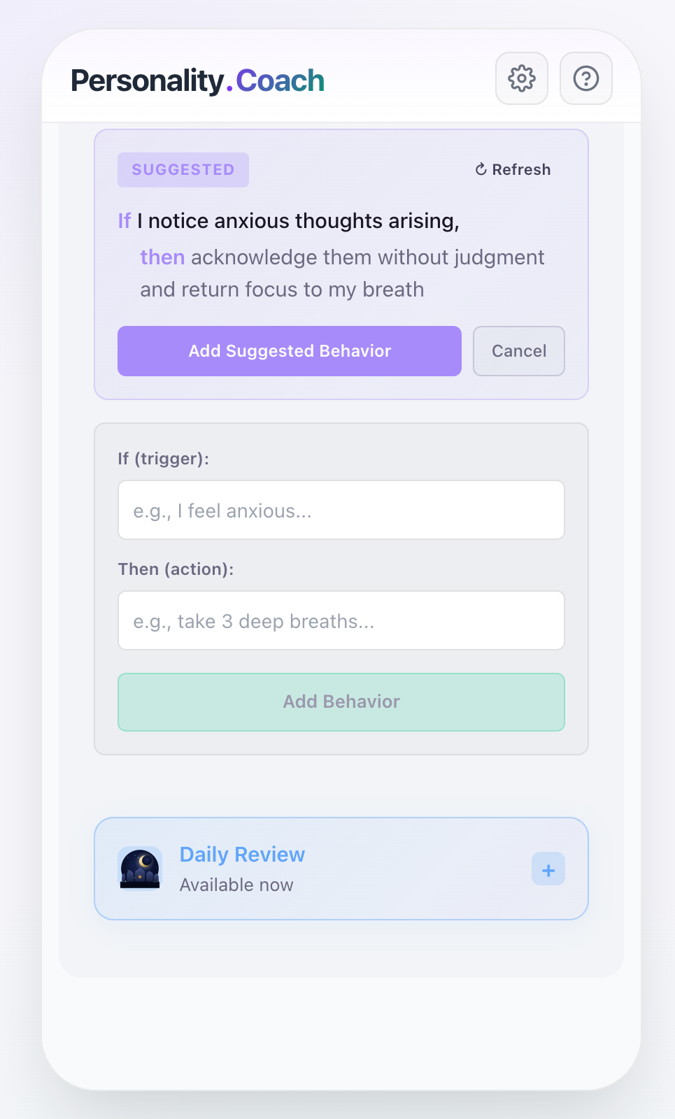 Log a moment — observation check-in