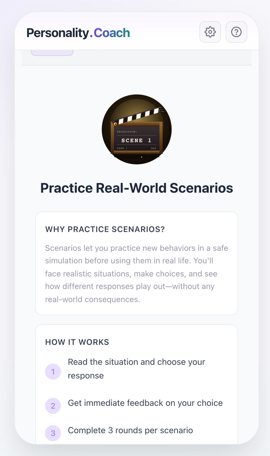 AI-enhanced practice scenario